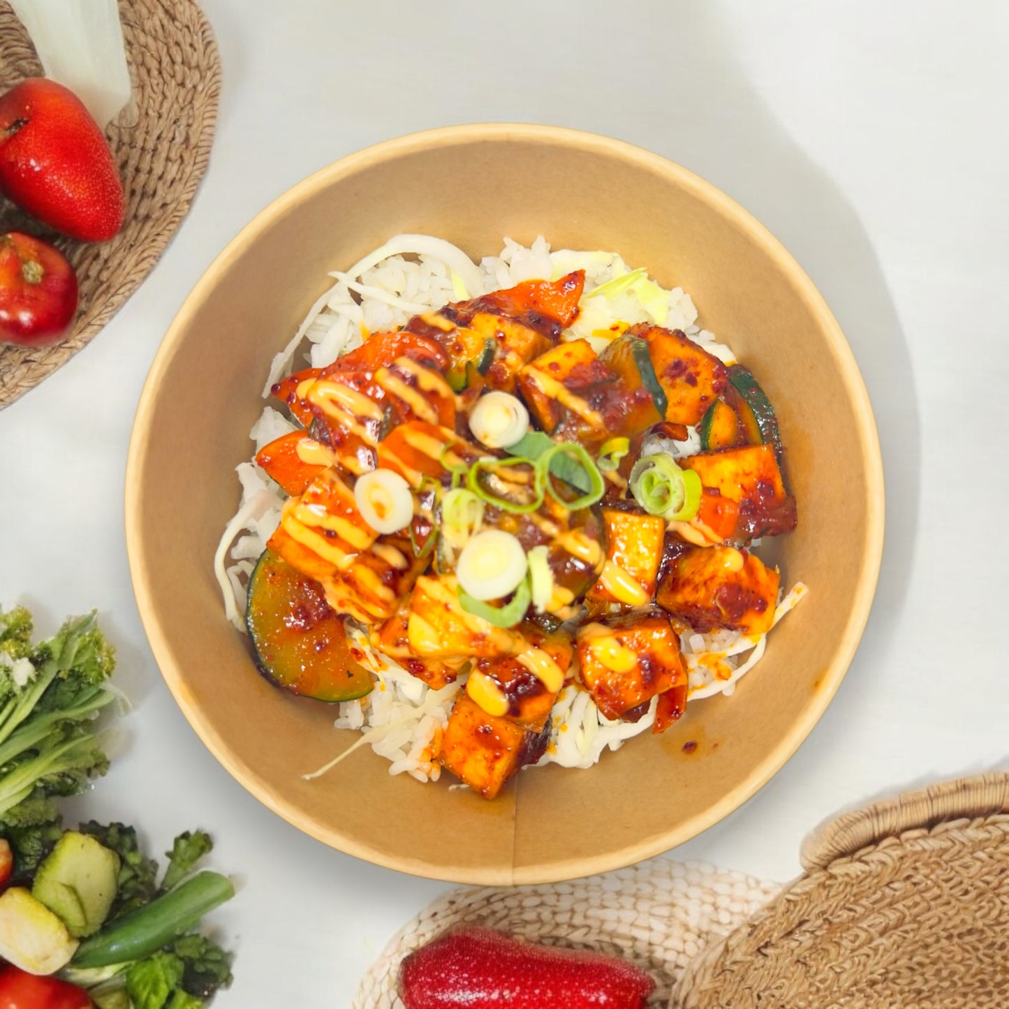Spicy Tofu Rice Bowl 32oz (Vegetarian)